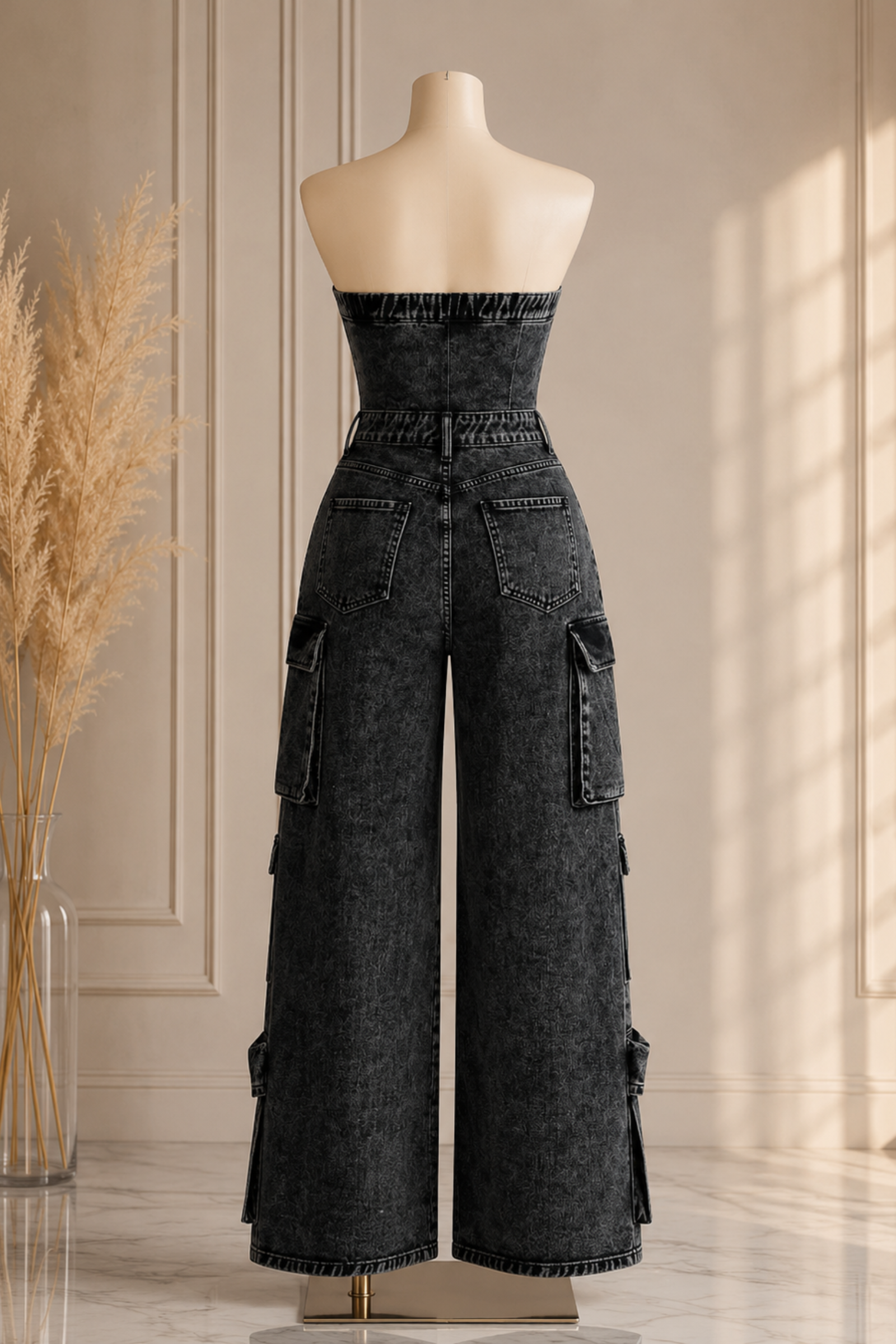 Éclipse Cargo Denim Jumpsuit