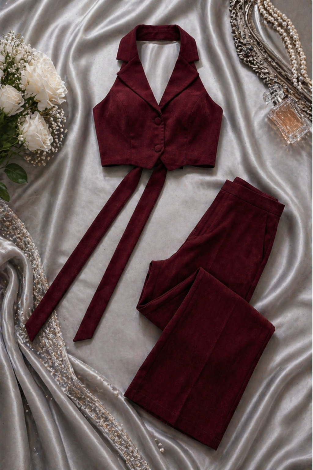 Rouge Bordeaux Luxe Coord-Set