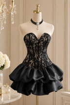 Obsidian Midnight Muse Lace Corset Cocktail Dress