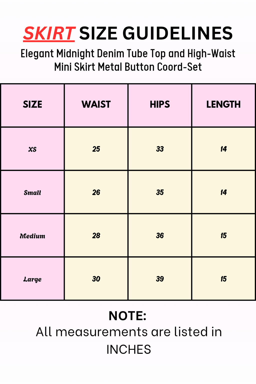 Elegant Midnight Denim Tube Top and High-Waist Mini Skirt Metal Button Coord-Set