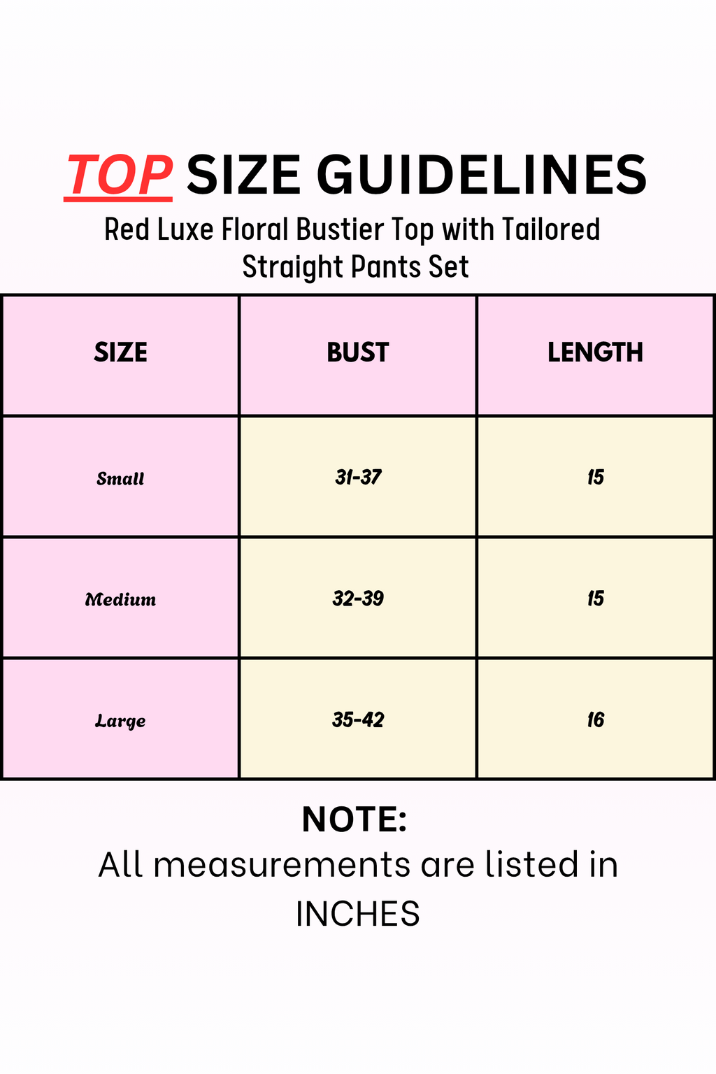 Red Luxe Floral Bustier Top with Tailored Straight Pants Set