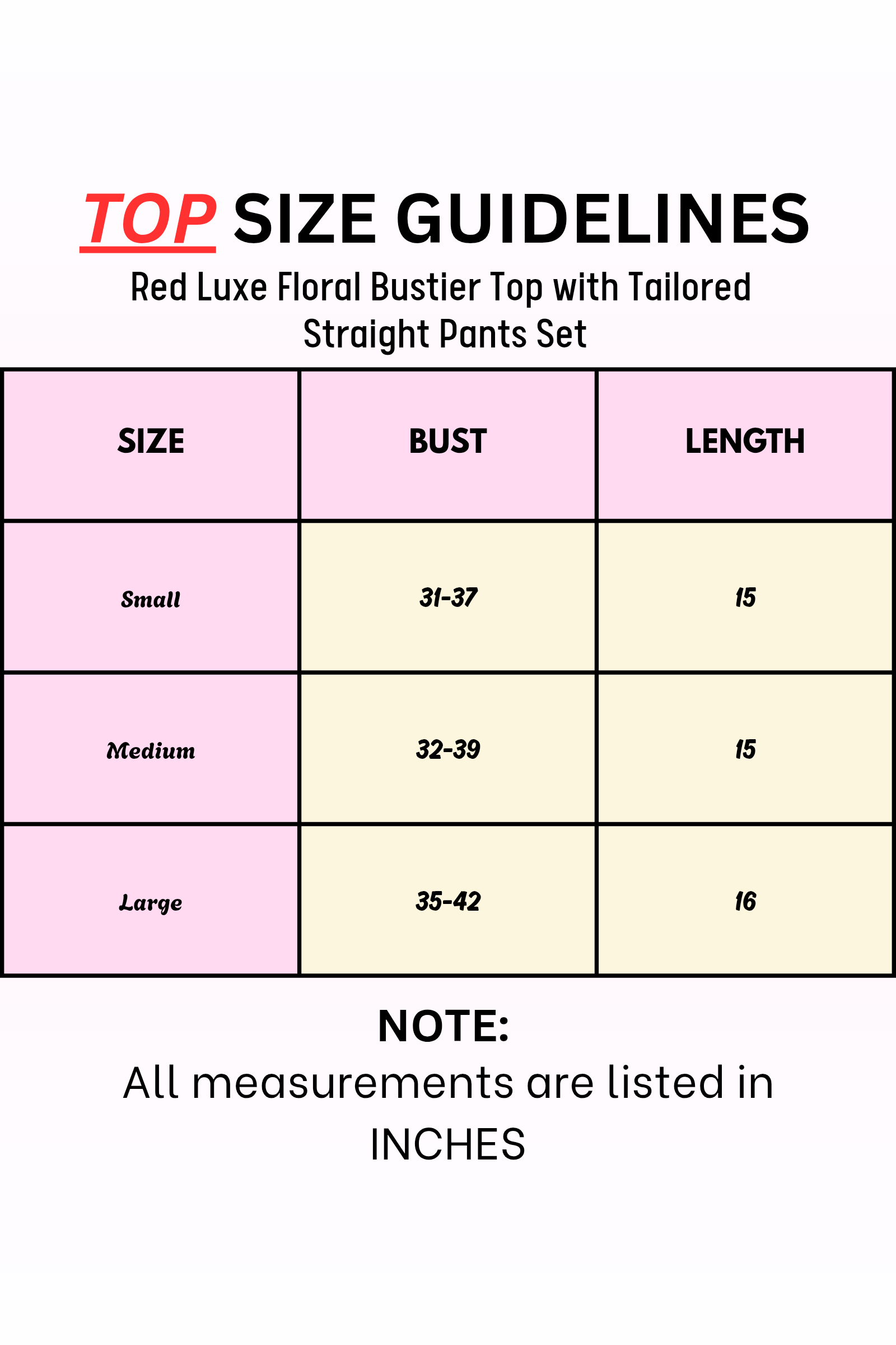 Red Luxe Floral Bustier Top with Tailored Straight Pants Set