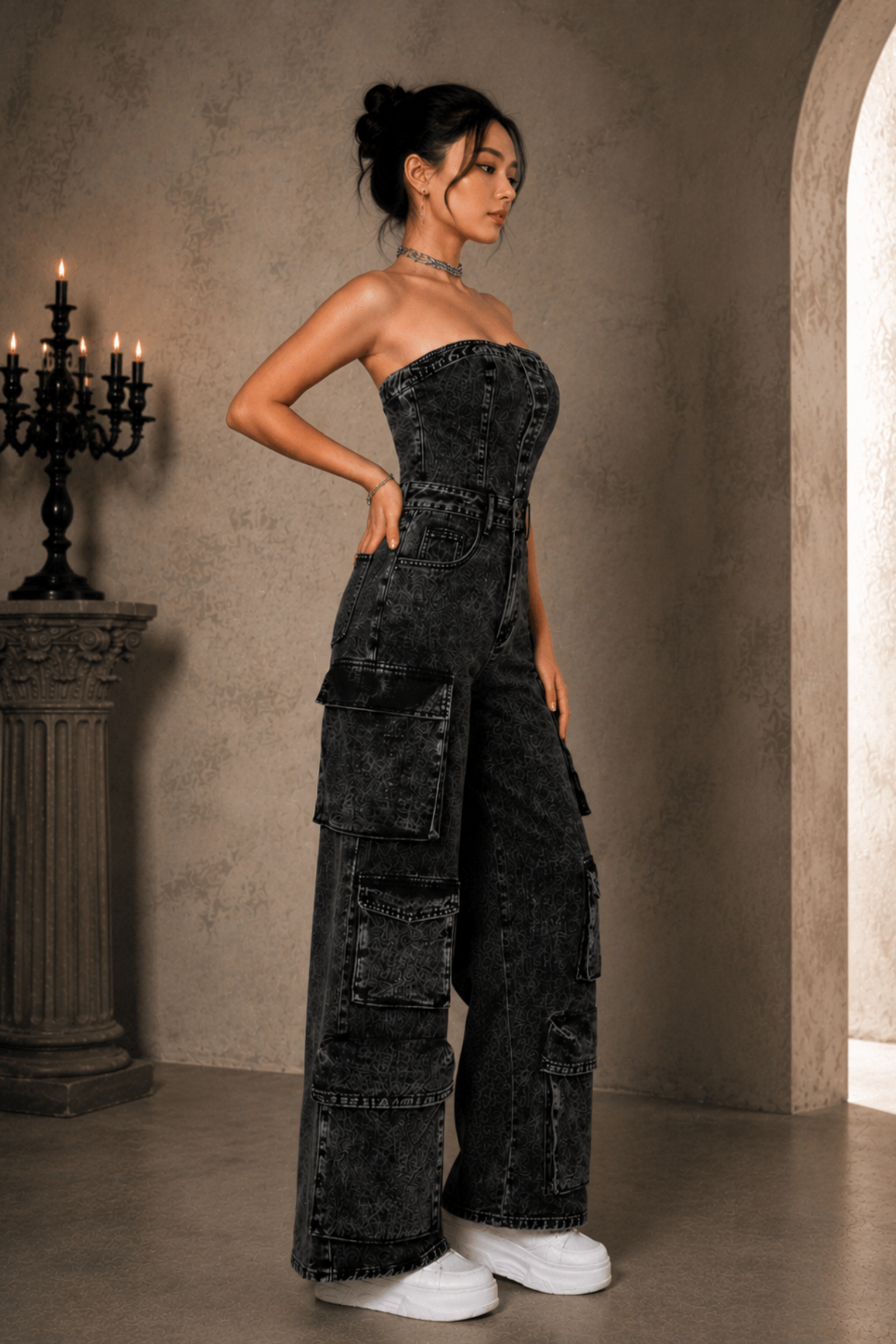 Éclipse Cargo Denim Jumpsuit