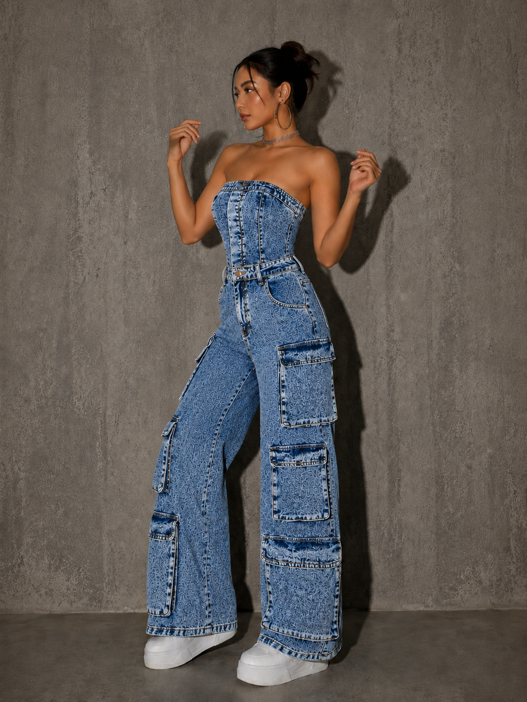 Éclipse Cargo Denim Jumpsuit