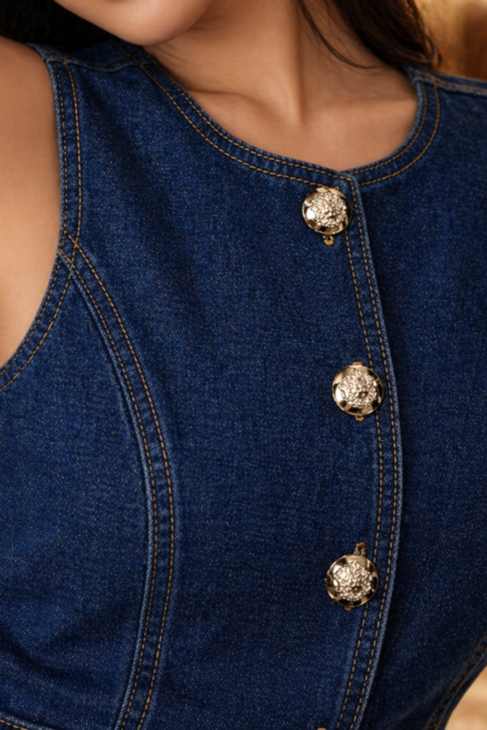Azure Denim – Button Tank & High-Waist Wide-Leg Jeans Coord-Set