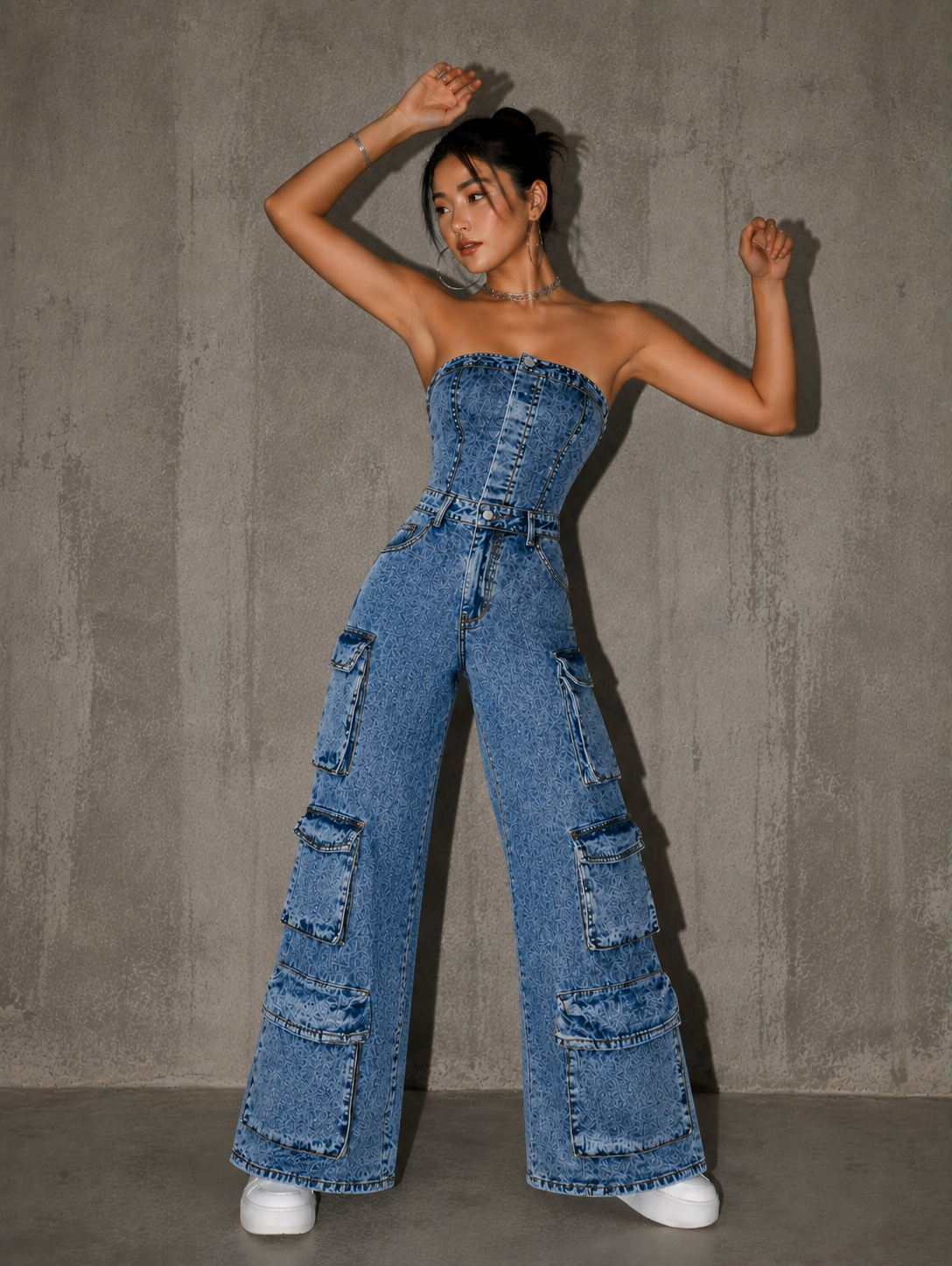 Éclipse Cargo Denim Jumpsuit